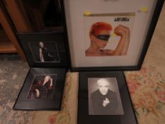 A SMALL COLLECTION OF FRAMED AND GLAZED PICTURES OF ANNIE LENNOX