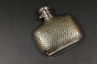 ANTIQUE SILVER PLATE SPIRITS FLASK