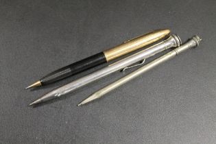 A STERLING SILVER PROPELLING PENCIL AND TWO OTHERS (3)