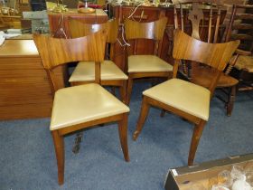 A SET OF FOUR RETRO DINING CHAIRS A/F