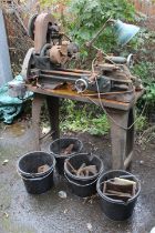 ATLAS METAL WORK LATHE AND CAST IRON STAND