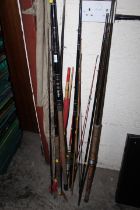 A SELECTION OF FISHING RODS