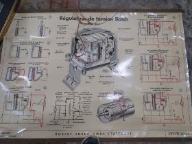 A HANGING POSTER BY 'ROBERT BOSCH GMBH STUTTGART' OF PLANS OF ELECTRICAL WATER CIRCUITS] 'REGULATEUR