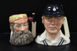 TWO LIMITED EDITION CHARACTER JUGS BY ROYAL DOULTON - THE HAMPSHIRE CRICKETER 97 / 5000 AND W G