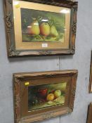 A PAIR OF OIL PAINTINGS DEPICTING STILL LIFE