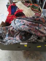 TWO TRAYS OF ASSORTED VINTAGE CLOTHING & TEXTILES