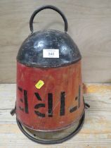 A VINTAGE SWING HANDLE FIRE BUCKET POSSIBLY FROM A SHIP