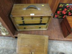 A VINTAGE M & W SAMPLE CHEST OF DRAWERS (MISSING DRAWER )