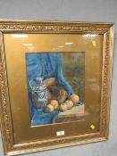 A FRAMED WATER COLOUR DEPICTING STILL LIFE