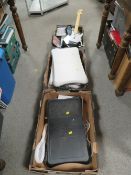 THREE TRAYS OF ASSORTED VINTAGE GAMES CONSOLES, GAMES AND ACCESSORIES (UNCHECKED)