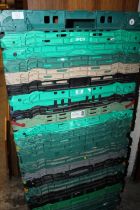 A SELECTION OF 20 BALE BAR STACKING STORAGE TRAYS