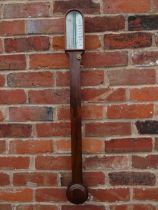 A 19TH CENTURY ROSEWOOD STICK BAROMETER BY JOHN DAVIS - DERBY, of slim classical proportions, H 92