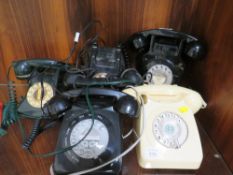 FIVE ASSORTED VINTAGE TELEPHONES