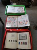 THREE TRAYS OF STAMP ALBUMS / COLLECTION