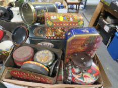 A QUANTITY OF VINTAGE AND COLLECTABLE TINS