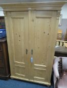 VINTAGE PINE TWO DOOR WARDROBE H 174 CM W 110 CM