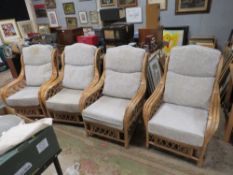 FOUR CONSERVATORY ARMCHAIRS