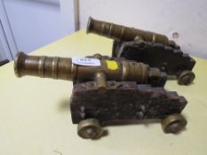 AN ANTIQUE PAIR OF DESK CANNONS