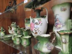 A LARGE COLLECTION OF TRADITIONAL CERAMICS TO INCLUDE A GARNITURE ETC