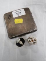 A HALLMARKED SILVER CIGARETTE CASE WITH TWO SMALL PILL BOXES (3)