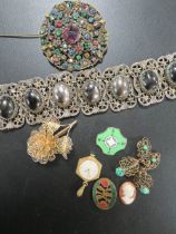 A QUANTITY OF VINTAGE FILIGREE JEWELLERY ETC