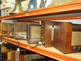 SIX ASSORTED WOODEN CASED VALVE RADIOS - A/F