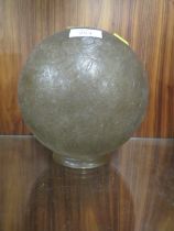 A VINTAGE CRACKLE EFFECT GLASS OIL LAMP SHADE
