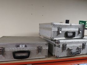 THREE HARD CASED STORAGE / CARRY CASES