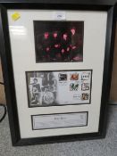 A FRAMED AND GLAZED FIRST DAY COVER OF THE BEATLE'S SIGNED BY PETE BEST
