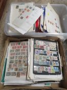 TWO TRAYS OF ASSORTED STAMPS ETC