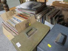 A LARGE RECORD COLLECTION OF LP RECORDS , PICTURE DISKS ETC RANGING FROM PERRY COMO TO MADONNA
