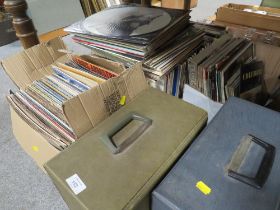 A LARGE RECORD COLLECTION OF LP RECORDS , PICTURE DISKS ETC RANGING FROM PERRY COMO TO MADONNA