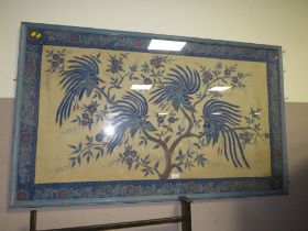 A LARGE EASTERN FRAMED PICTURE 82 x 142 cm