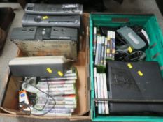 TWO TRAYS OF X BOX SYSTEMS , GAMES ETC (UNCHECKED)