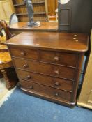 VICTORIAN MAHOGANY FIVE DRAWER CHEST