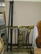 A MAPLE & Co. BRASS EDWARDIAN STYLE BED FRAME WITH IRONS - W 102 cm