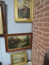 THREE FRAMED OIL ON CANVAS TO INCLUDE A COASTAL SCENE