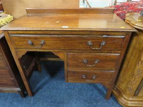 A VINTAGE OAK DESK - W 91 cm