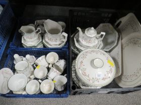 THREE TRAYS OF ETERNAL BEAU STYLE DINNER WARE