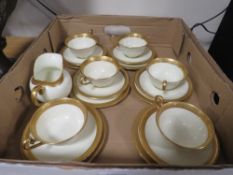 19 PIECE EARLY ROYAL DOULTON WHITE & GOLD TEASET