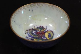 A SMALL WEDGWOOD LUSTRE BOWL WITH DRAGON DETAIL