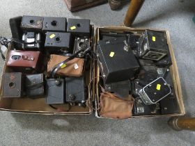 TWO TRAYS OF VINTAGE CAMERAS