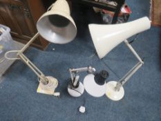 THREE ASSORTED ANGLE POISE LAMPS