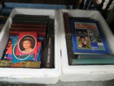 TWO TRAYS OF ASSORTED BOOKS TO INCLUDE A RACHEL CARSON FOLIO SOCIETY EXAMPLE