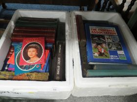 TWO TRAYS OF ASSORTED BOOKS TO INCLUDE A RACHEL CARSON FOLIO SOCIETY EXAMPLE