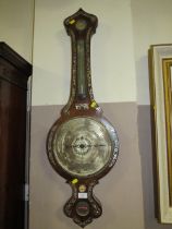 AN ANTIQUE ROSEWOOD BAROMETER BY P. CREMININI - WOLVERHAMPTON (* IN NEED OF COMPLETE RESTORATION)