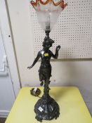 A SPELTER STYLE LAMP