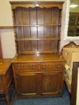 AN OAK SMALL WELSH STYLE DRESSER