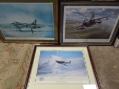 A FRAMED AND GLAZED SIGNED LIMITED EDITION PRINT BY RONALD WONG NUMBER 347/750 OF AND RAF TORNADO