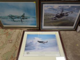 A FRAMED AND GLAZED SIGNED LIMITED EDITION PRINT BY RONALD WONG NUMBER 347/750 OF AND RAF TORNADO